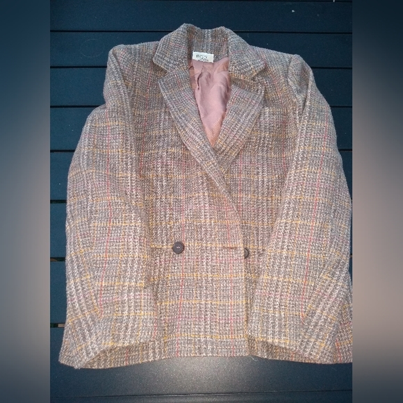 Vintage Ego Fashions Women"s Pink Tweed Blazer, Size 5, Double Breasted,… - Picture 2 of 7
